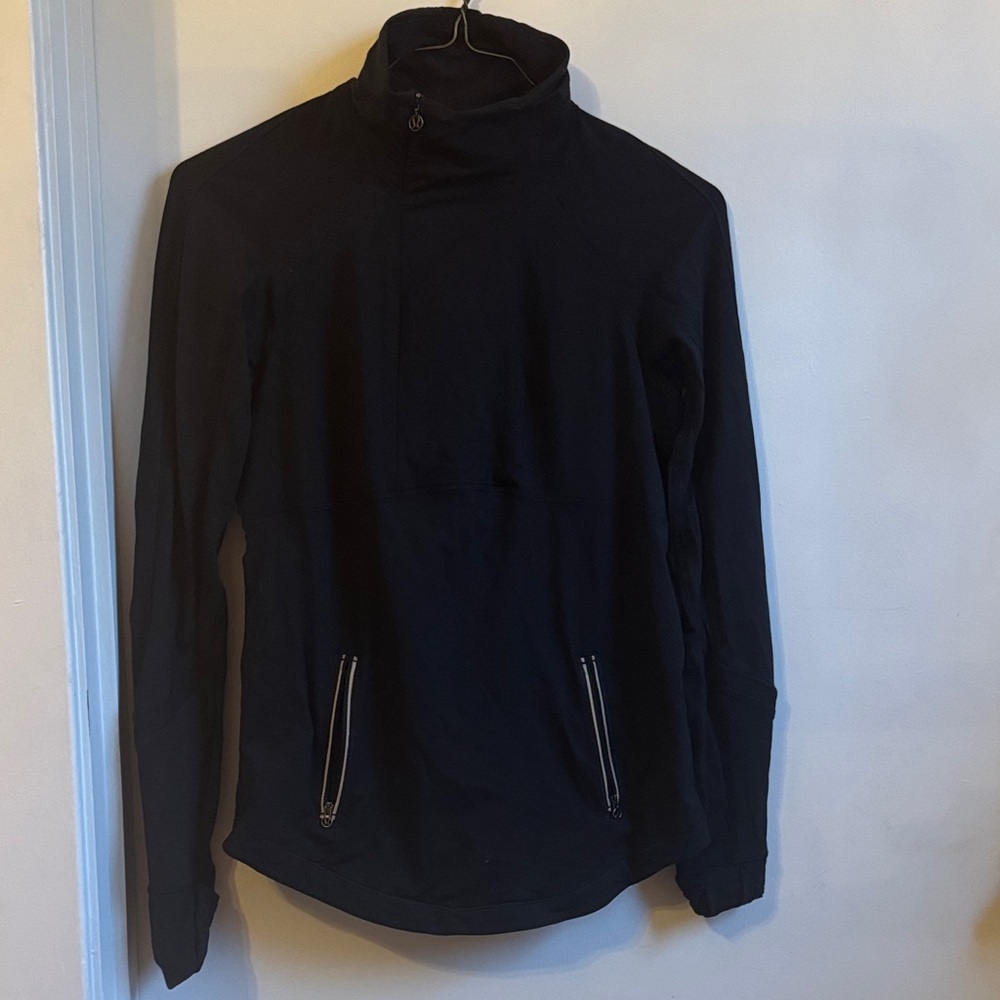 Lululemon Black High-Neck Pullover with Zipper Pockets